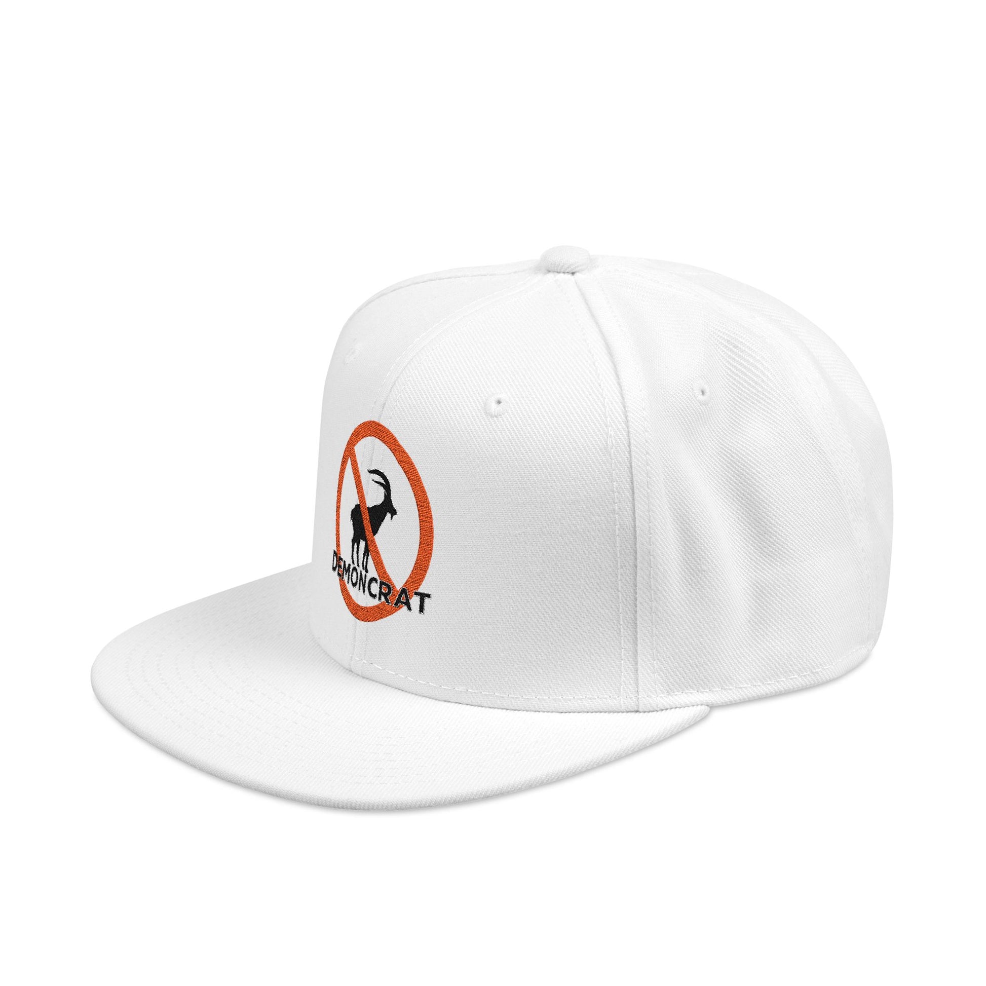 Patriotic 'Demoncrat' Snapback Hat — Anti-Democrat Embroidered Cap