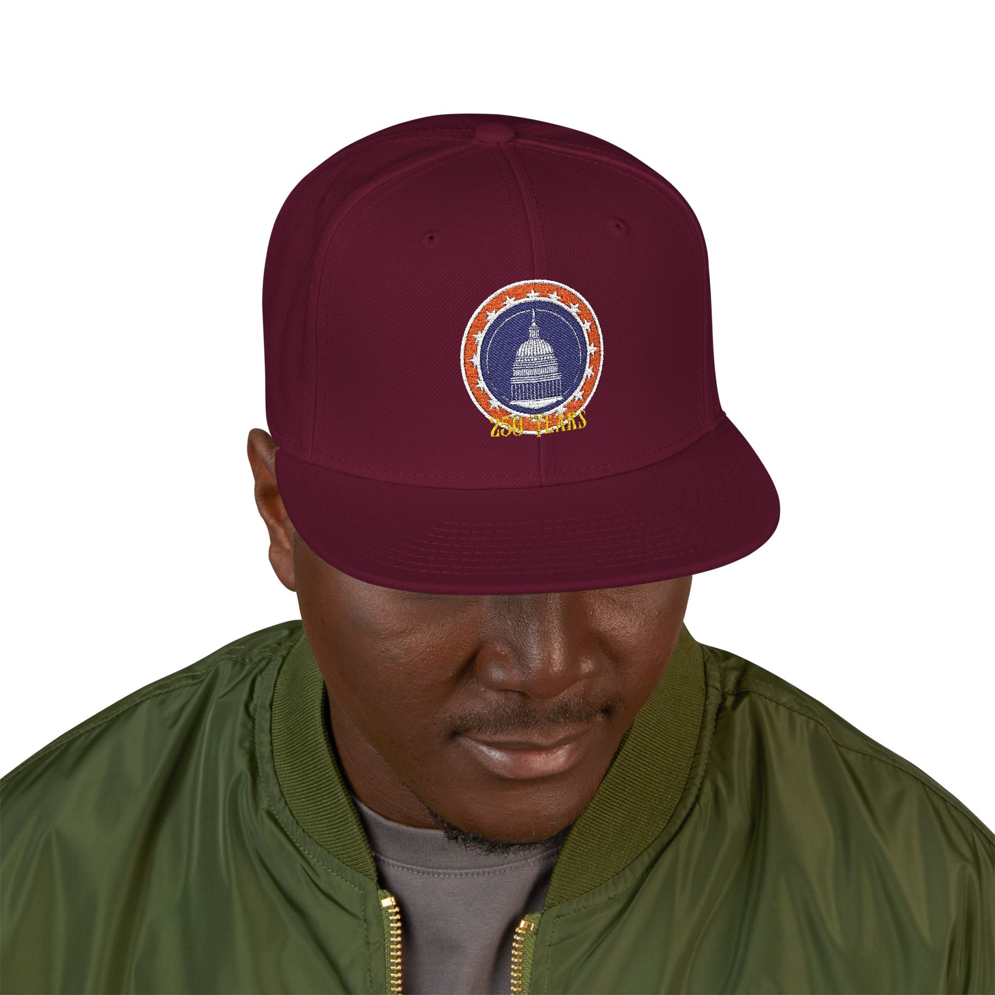 America 250 Years Embroidered Snapback Hat