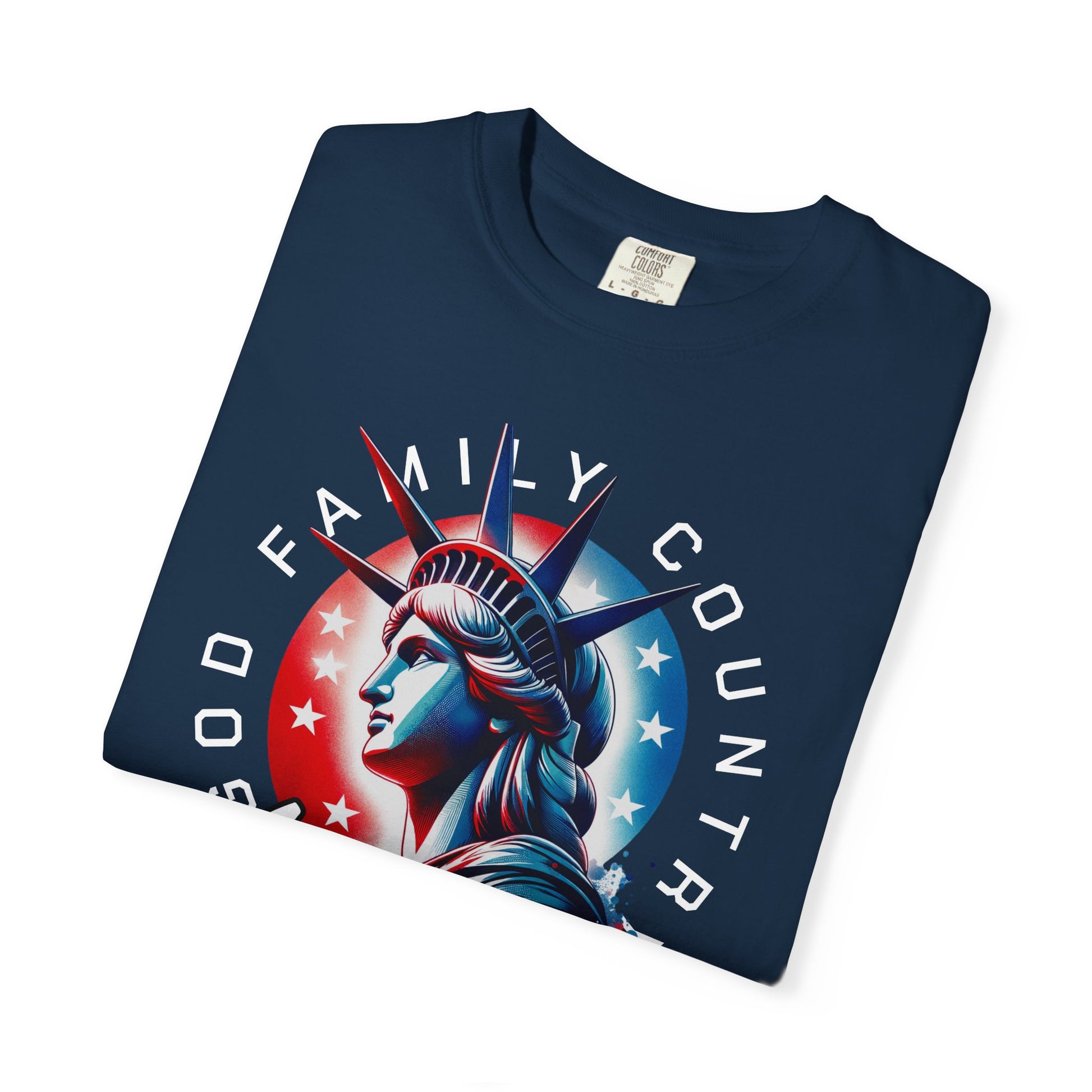 T-Shirt — America 250 Statue of Liberty Graphic Tee (God Family Country)