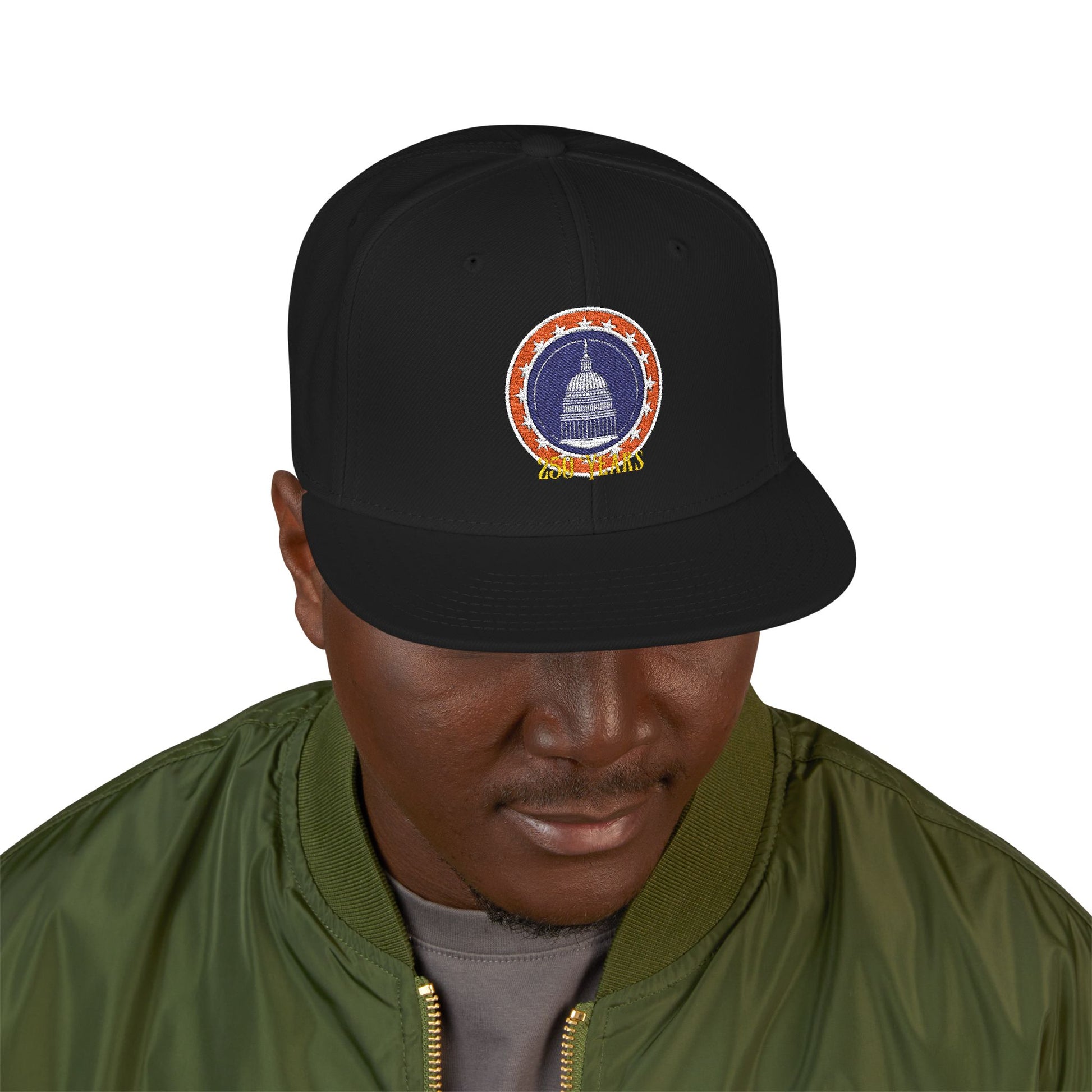 America 250 Years Embroidered Snapback Hat