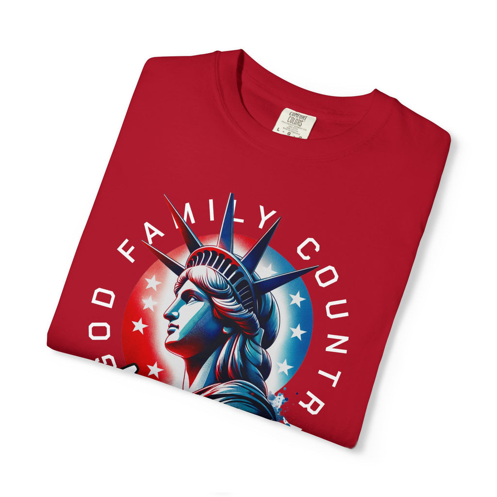 T-Shirt — America 250 Statue of Liberty Graphic Tee (God Family Country)