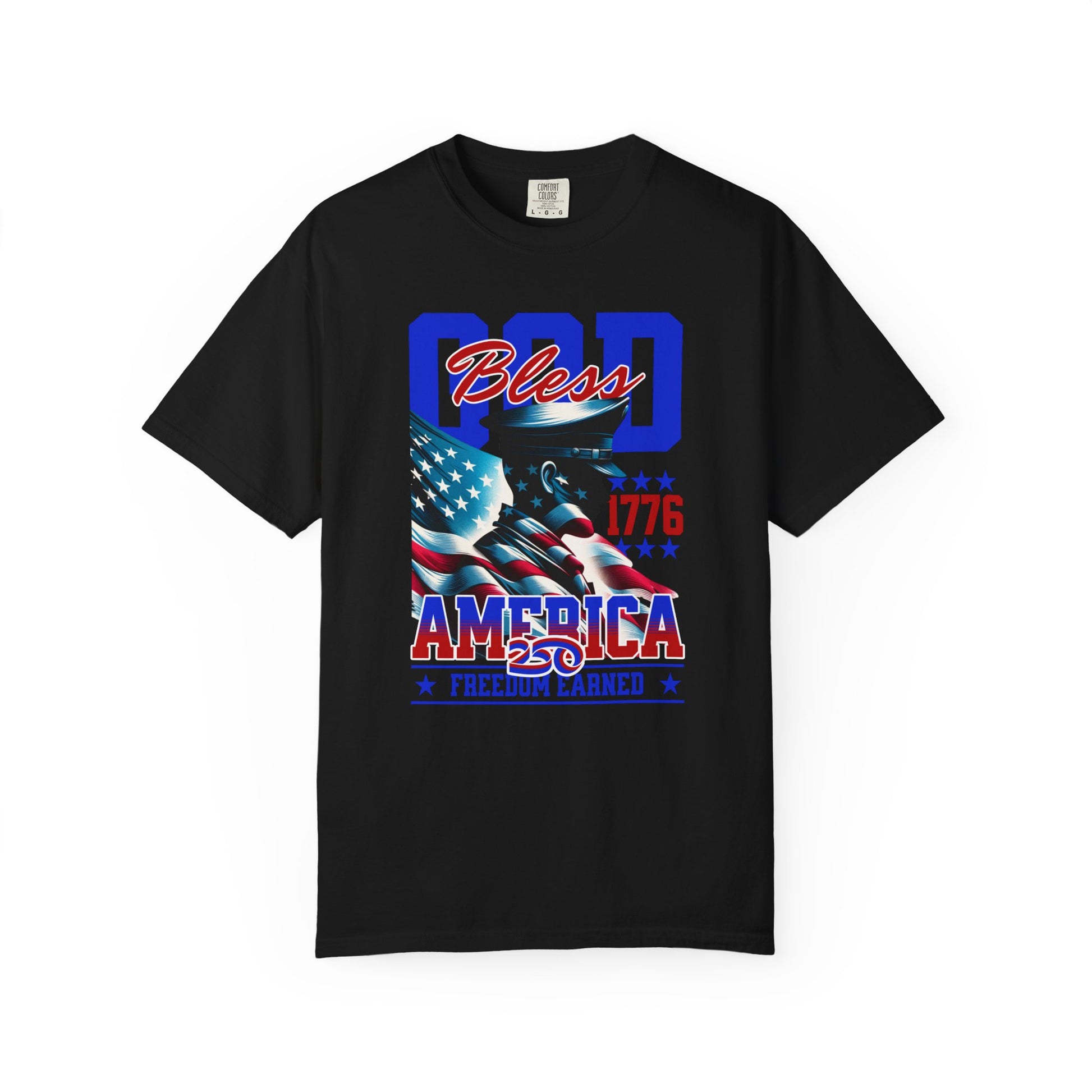 Bless God America 1776 Patriotic T-Shirt — Freedom Earned Graphic Tee
