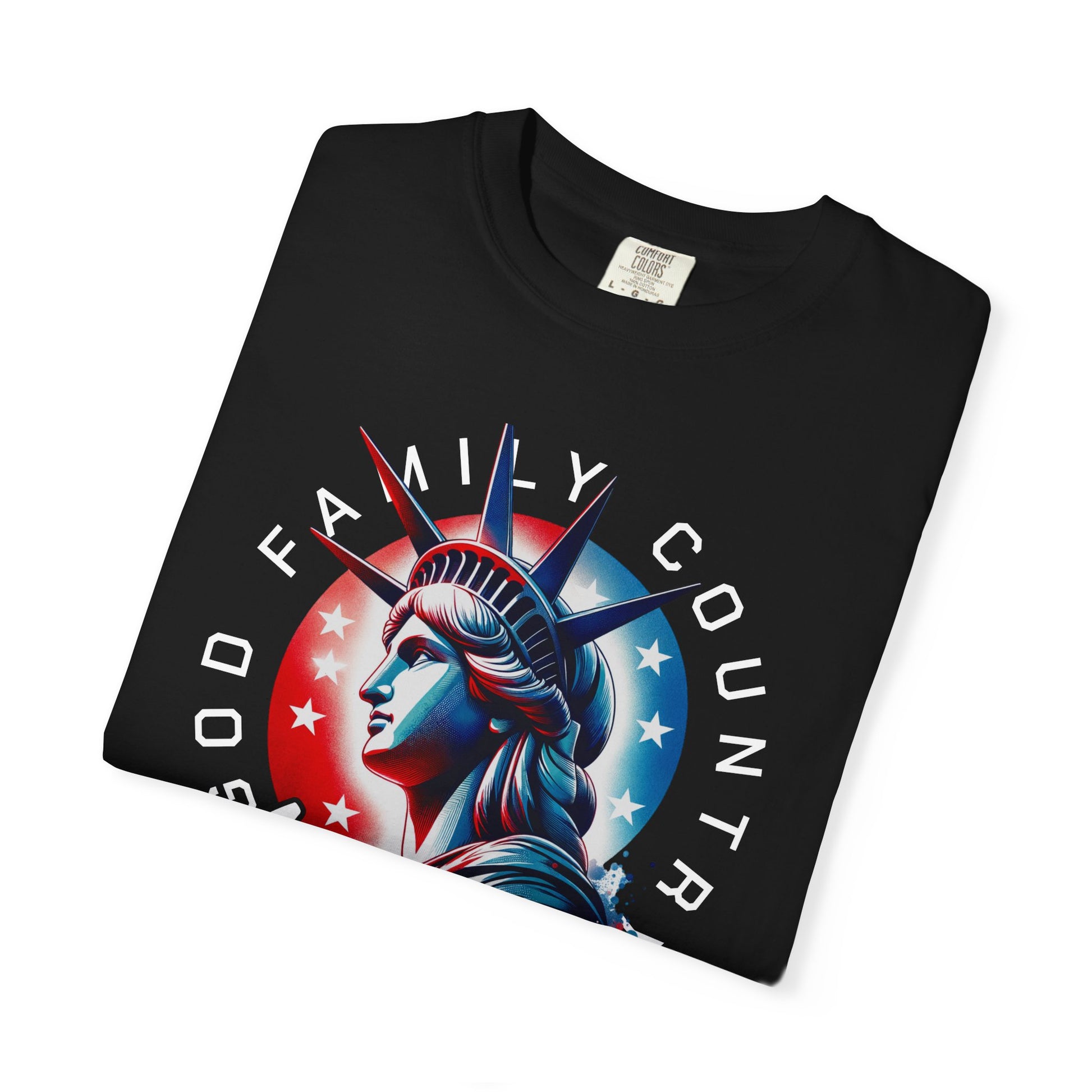 T-Shirt — America 250 Statue of Liberty Graphic Tee (God Family Country)