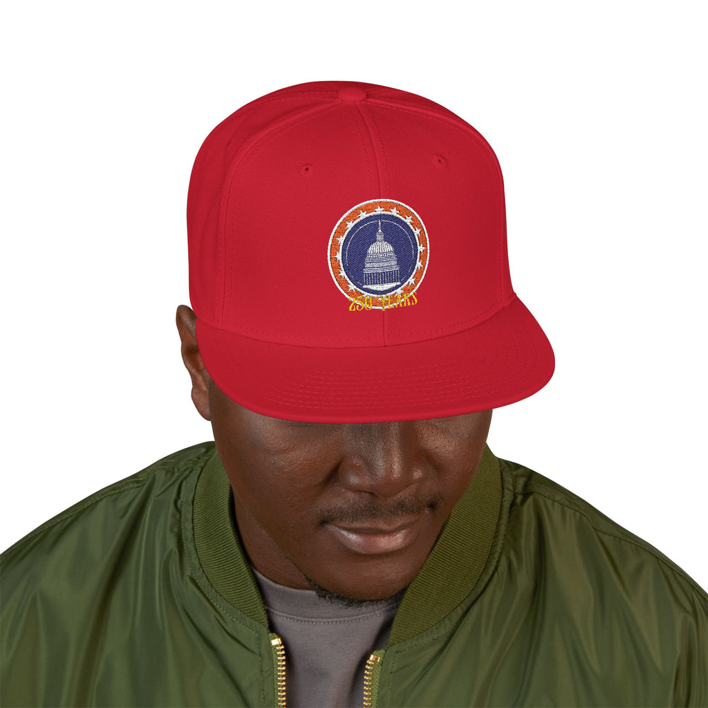 America 250 Years Embroidered Snapback Hat