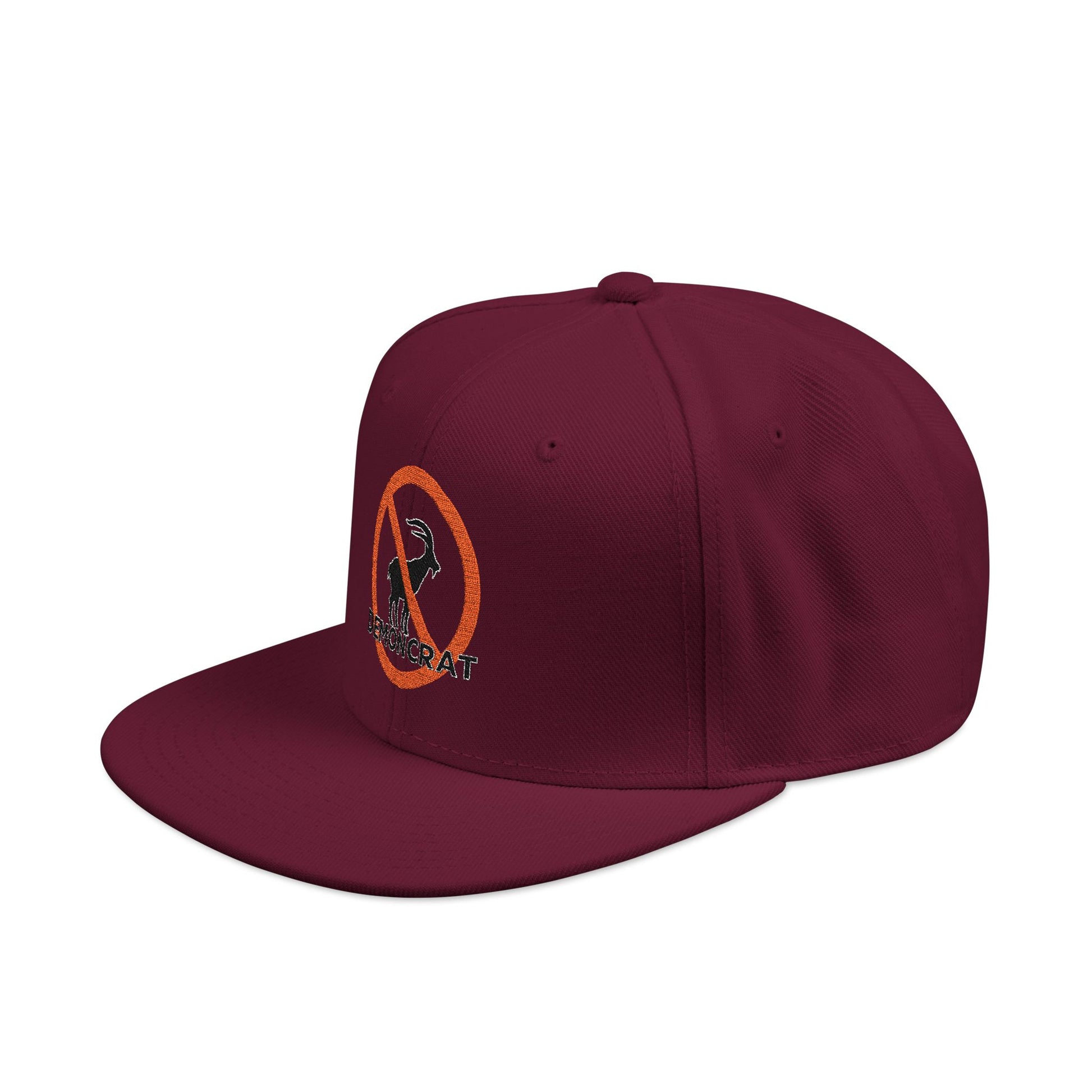Patriotic 'Demoncrat' Snapback Hat — Anti-Democrat Embroidered Cap