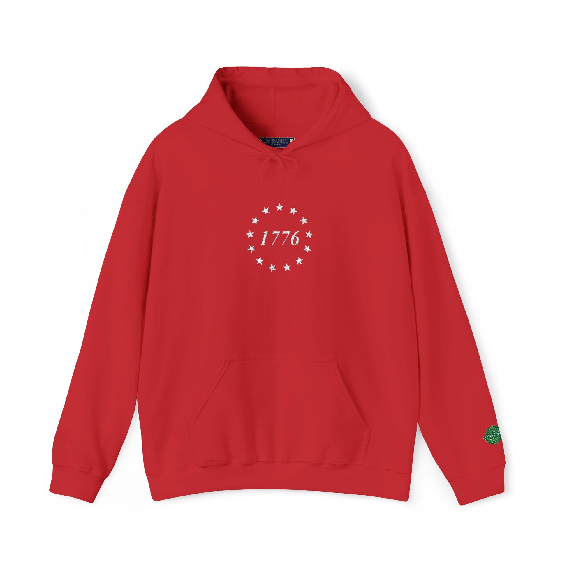 Patriotic Embroidered 1776 Hoodie — American Independence Sweatshirt