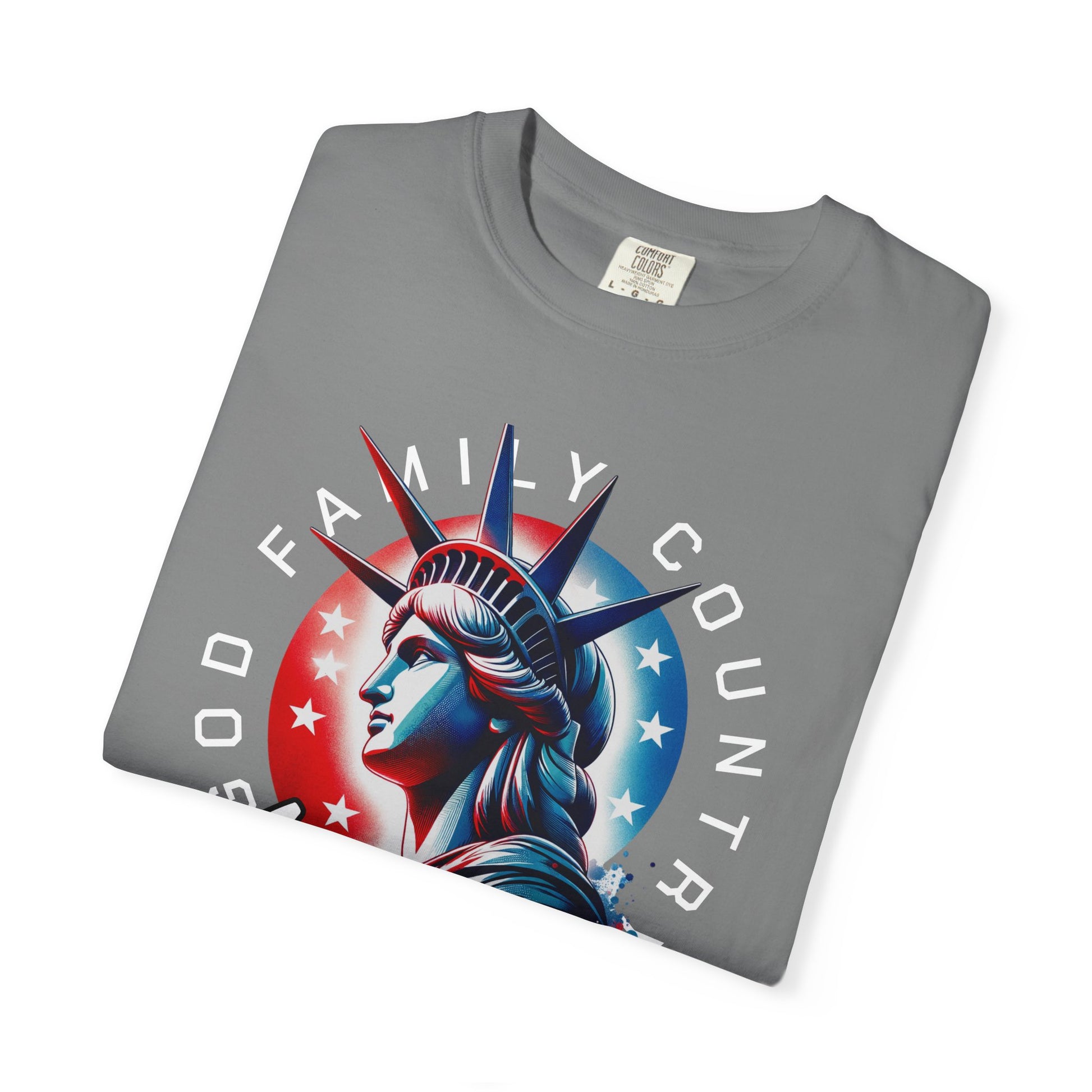 T-Shirt — America 250 Statue of Liberty Graphic Tee (God Family Country)