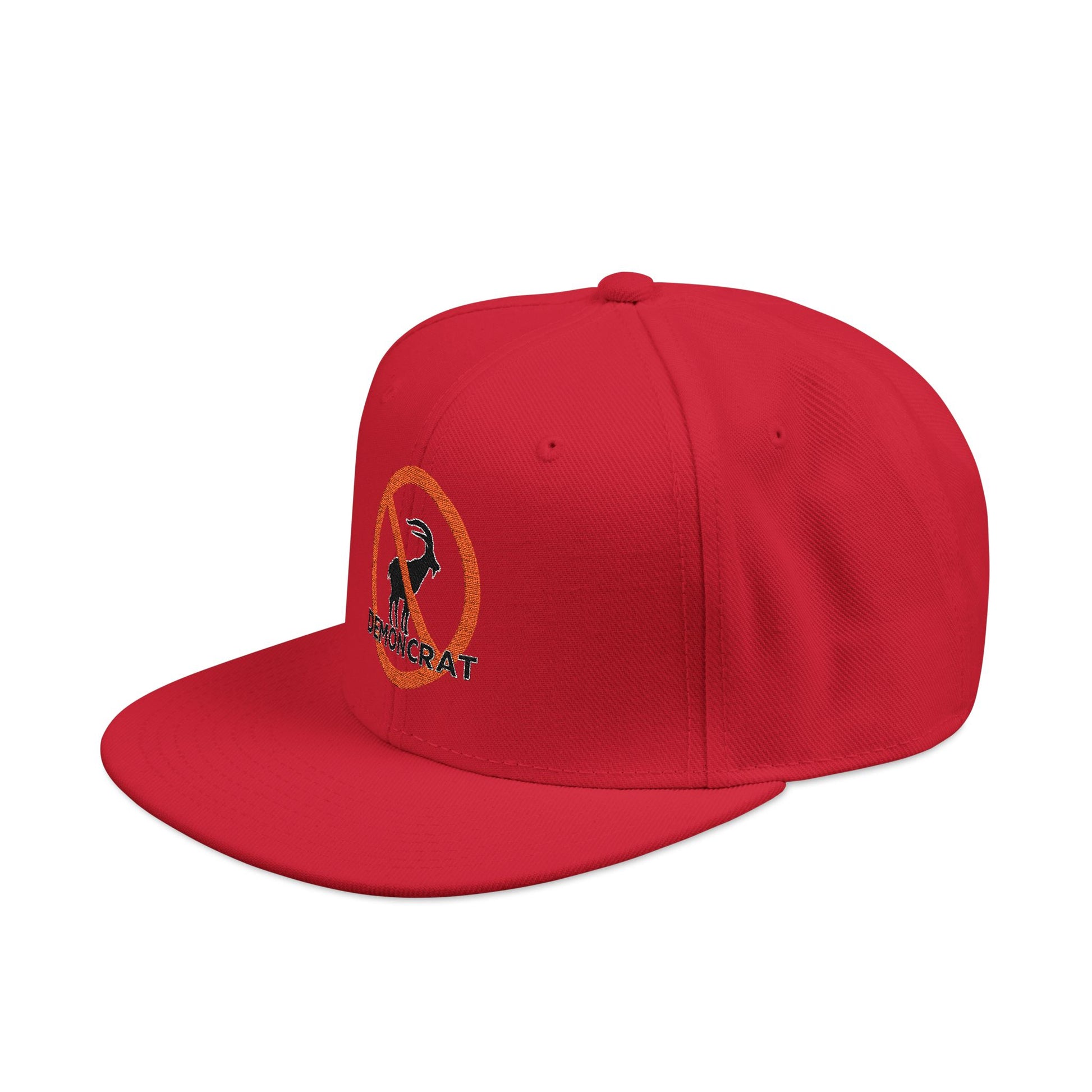 Patriotic 'Demoncrat' Snapback Hat — Anti-Democrat Embroidered Cap