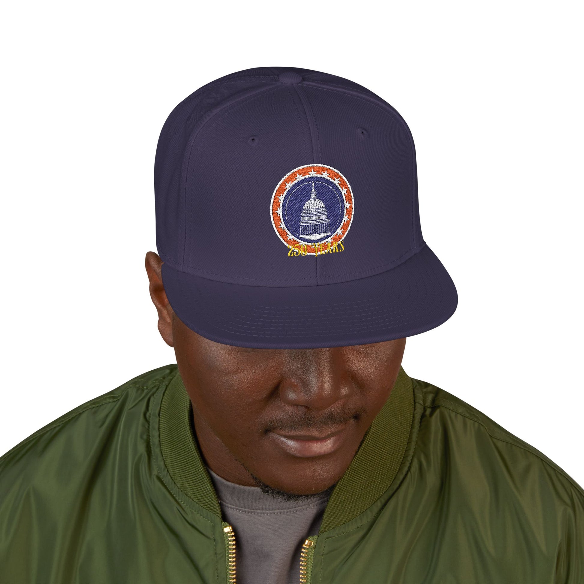 America 250 Years Embroidered Snapback Hat
