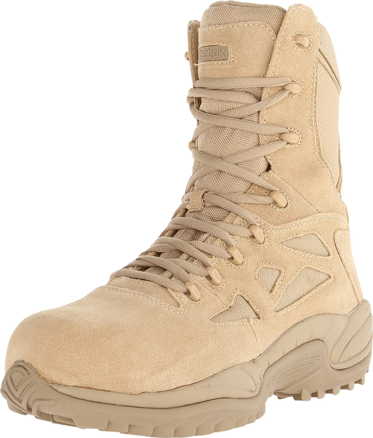 Reebok Work Mens RB8894 Rapid Response RB Composite Toe 8" Stealth Tactical Boot with Side Zipper Desert Tan Military 7.5 W US