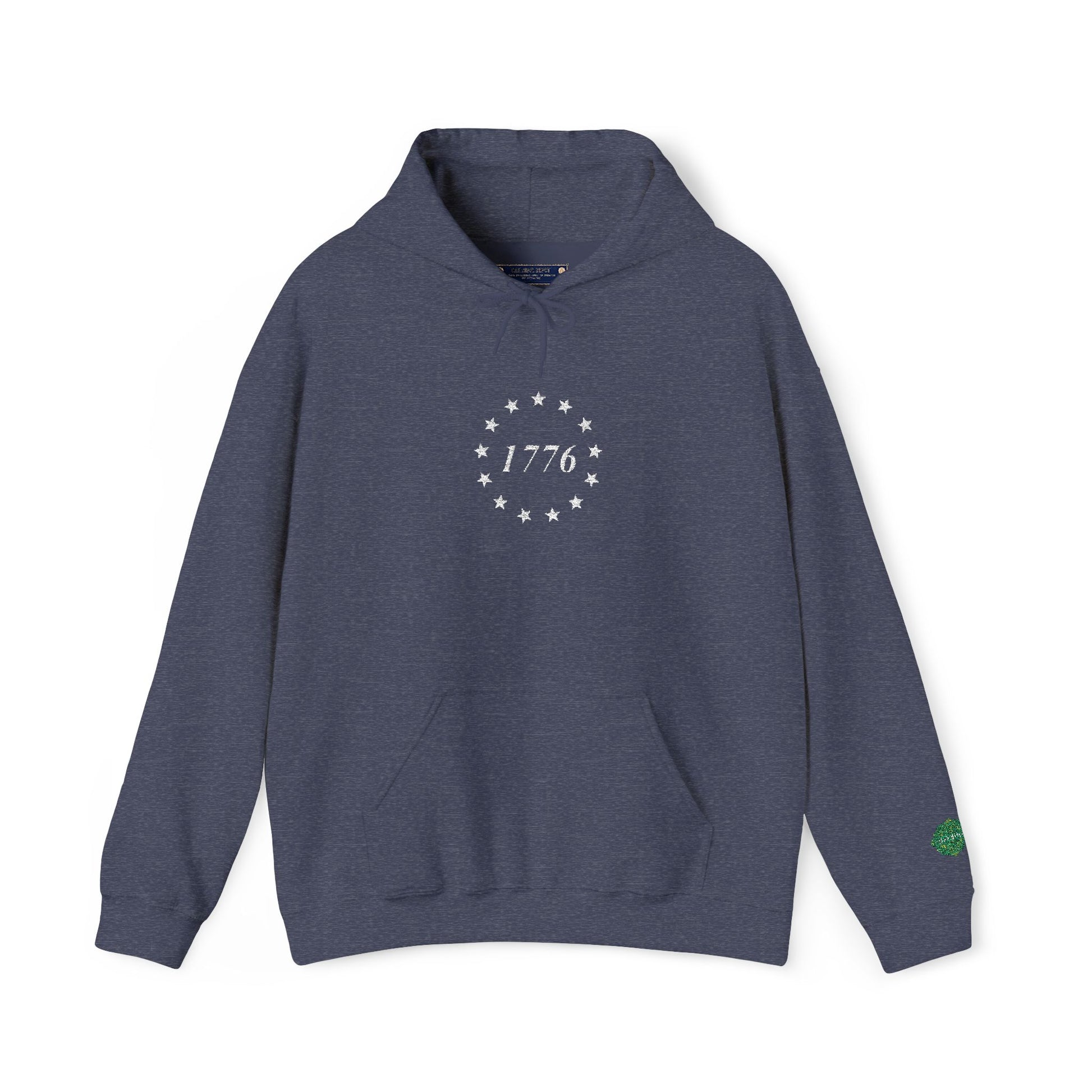 Patriotic Embroidered 1776 Hoodie — American Independence Sweatshirt