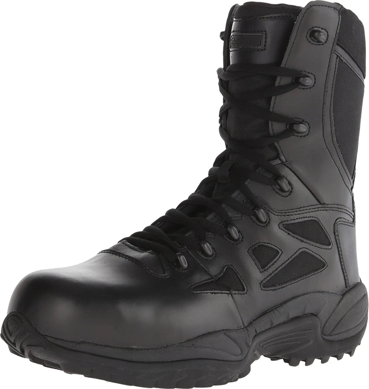 Reebok Work Mens RB8877 Rapid Response RB Soft Toe 8" StealthTactical Waterproof Boot with Side Zipper Black Military & Tactical 6.5 M US